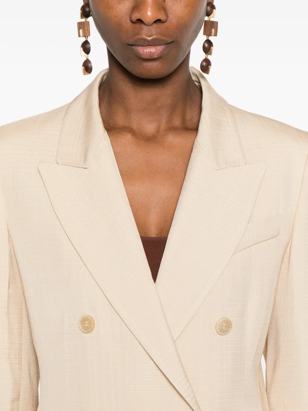 P.A.R.O.S.H. Blazer met dubbele rij knopen Beige