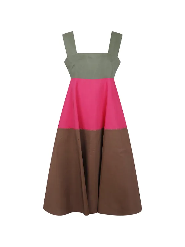 pink marni dress Appliqud embroidered embellished silk midi dress - baby pink