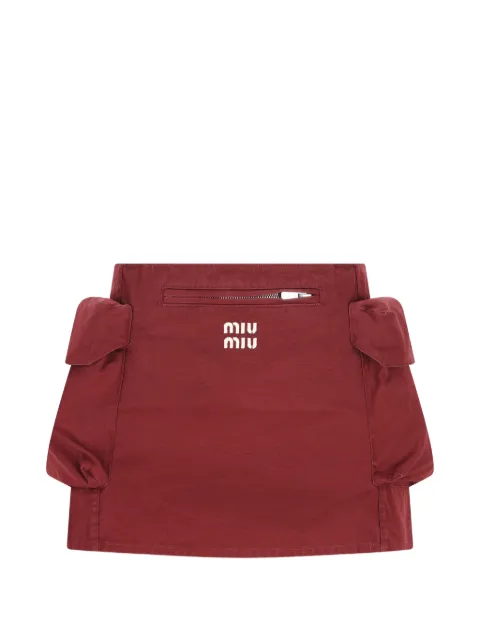 Miu Miu — front logo pockets skirt
