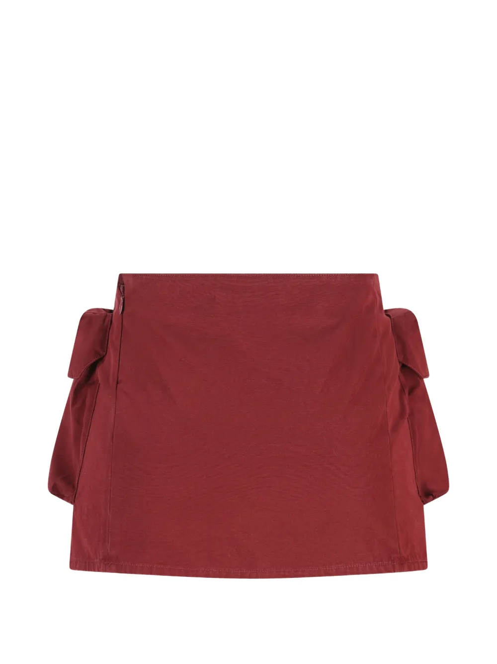  Miu Miu Front Logo Pockets Skirt - Red 