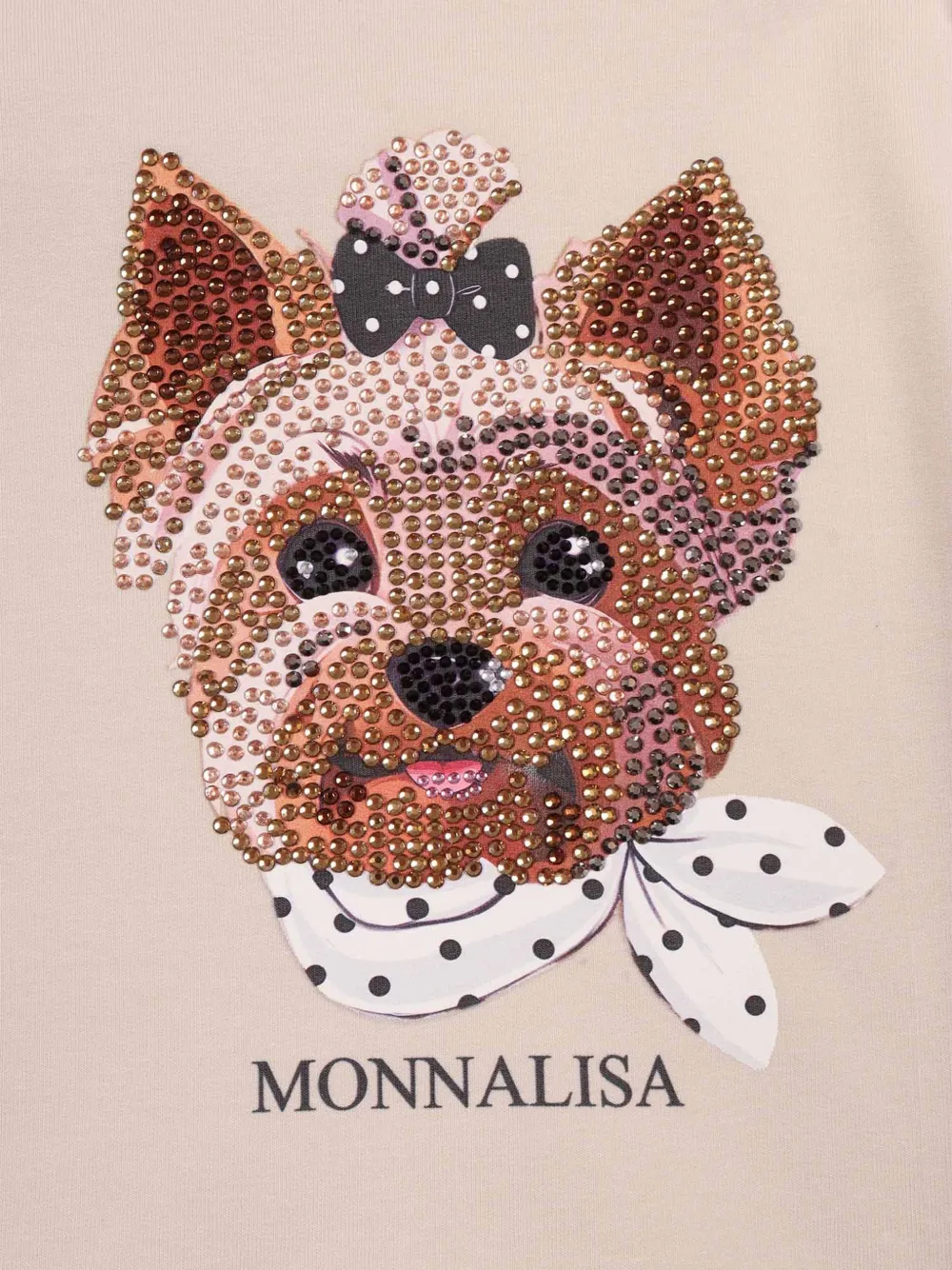 Monnalisa Hoodie verfraaid met stras Beige