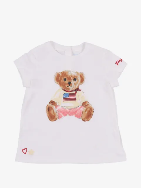 POLO RALPH LAUREN KIDS playera con oso estampado