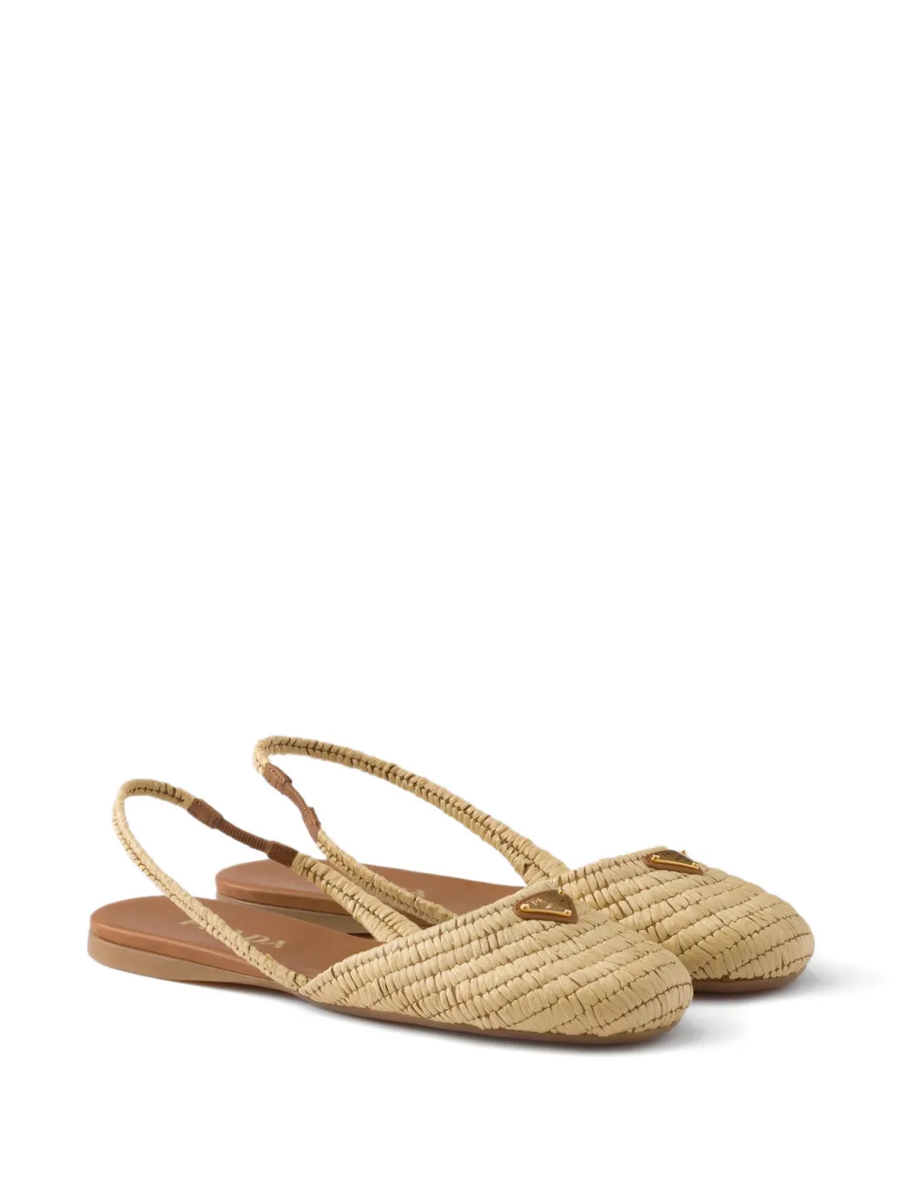 Prada Gehaakte ballerina's Beige