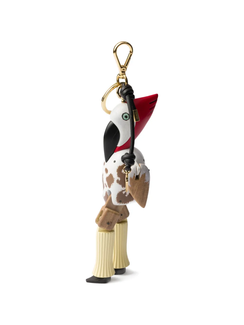  Prada Animal-motif Keyring - White 