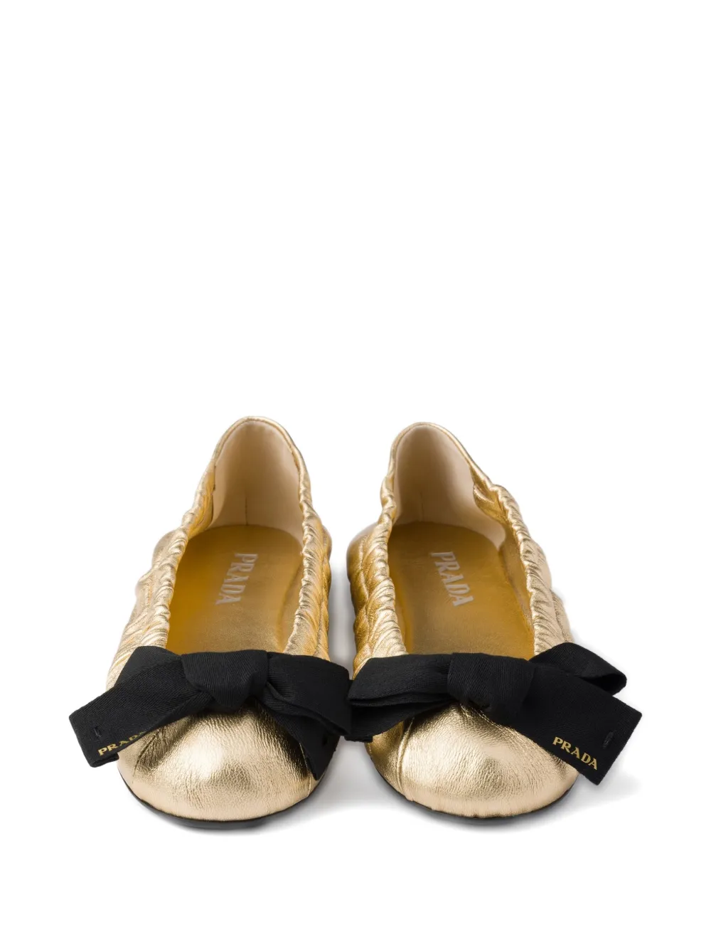 Prada Leren ballerina's Goud
