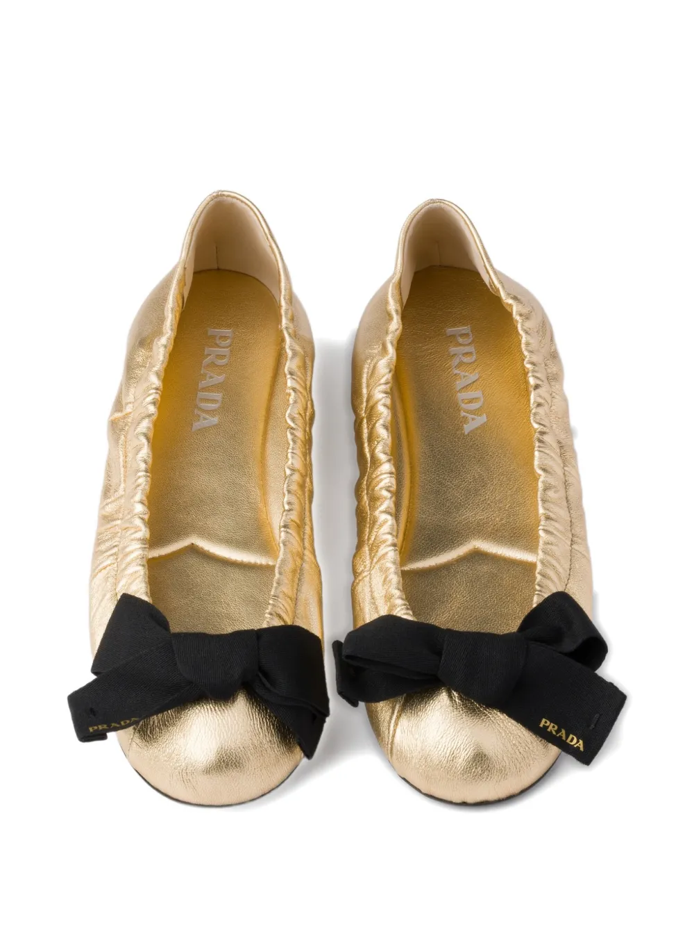 Prada Leren ballerina's Goud