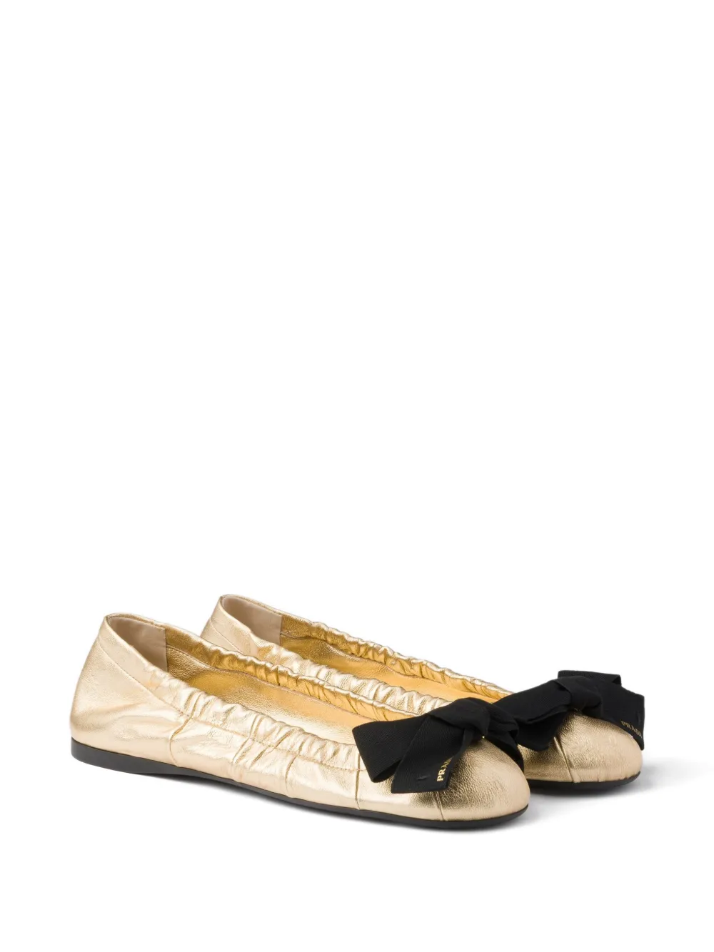 Prada Leren ballerina's Goud