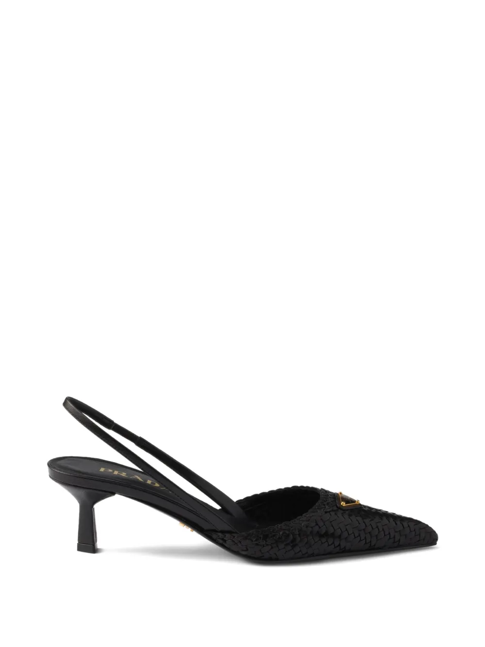 Prada - Slingback pumps met geweven bandjes - dames - kalfsleer/kalfsleer/kalfsleer