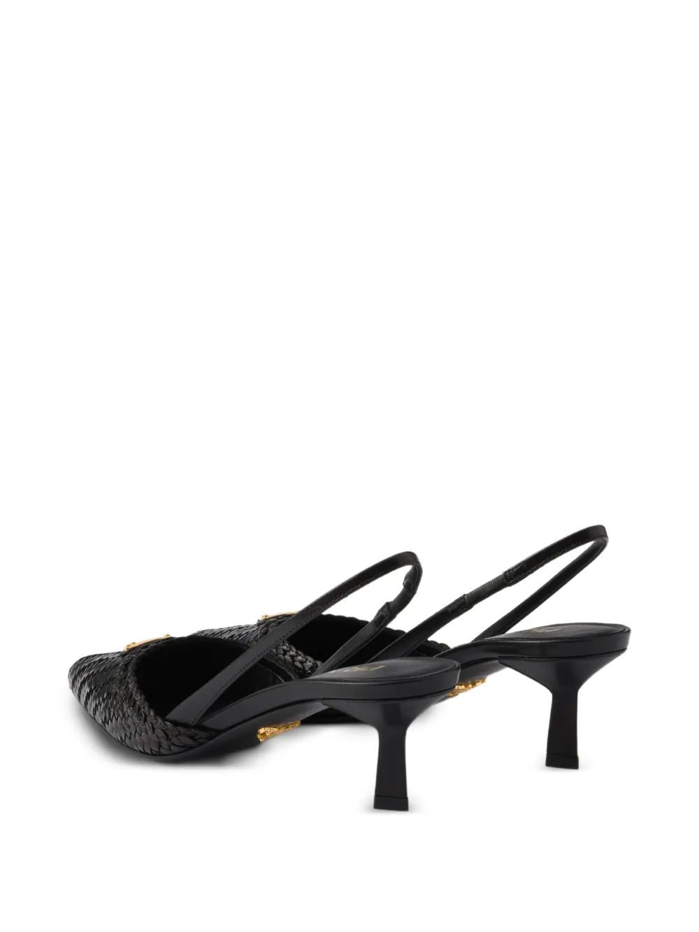 Prada Slingback pumps met geweven bandjes Zwart