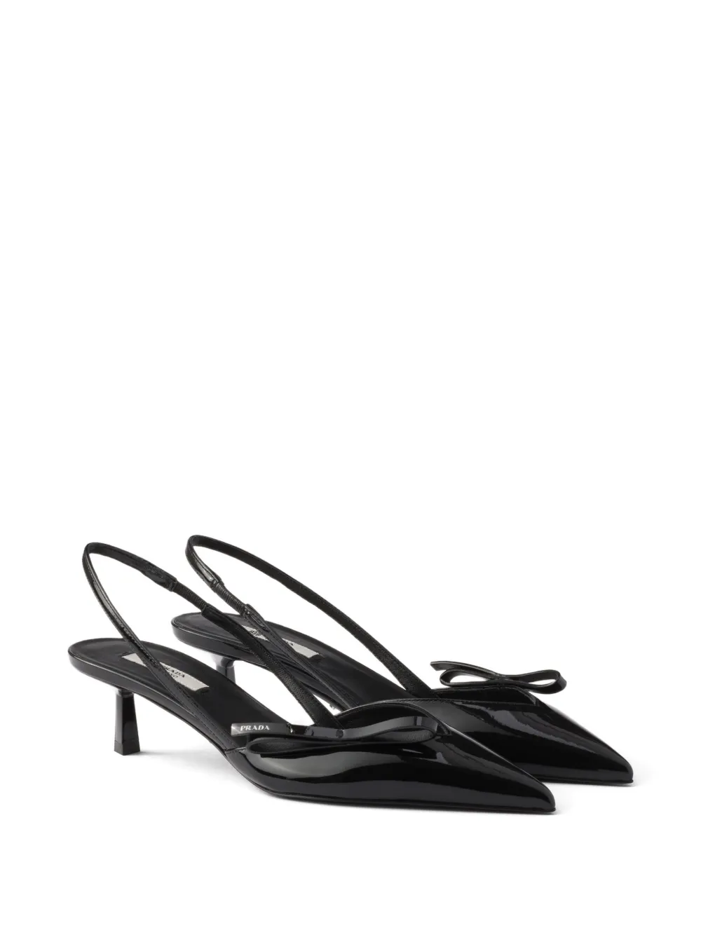 Prada Leren slingback pumps Zwart