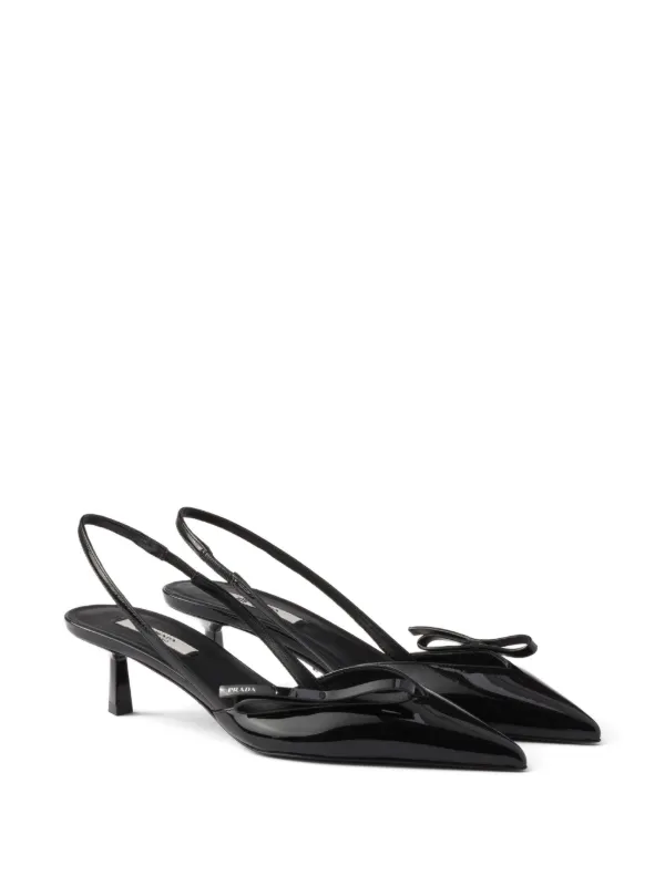 PRADA ブラック スリングバックパンプス Prada スリングバック パンプス | ブラック | FARFETCH JP