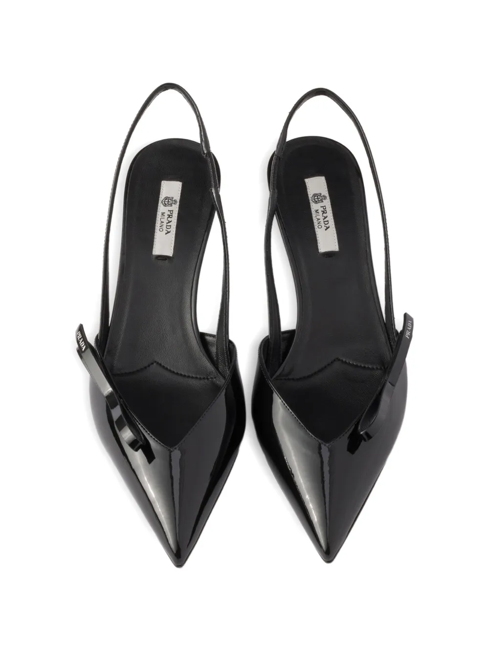 Prada Leren slingback pumps Zwart