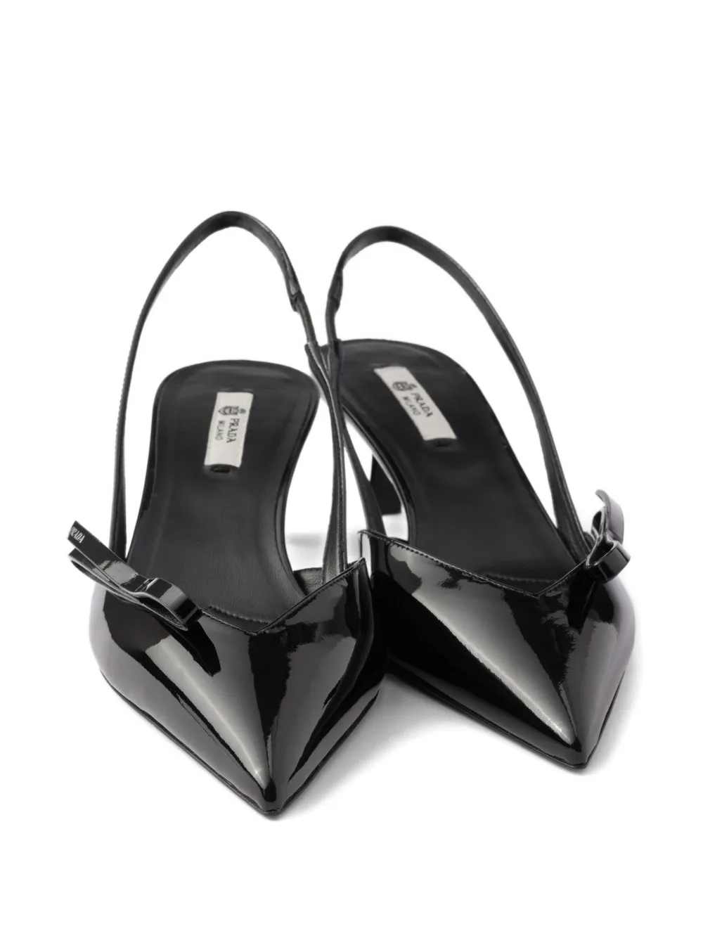 Prada Leren slingback pumps Zwart