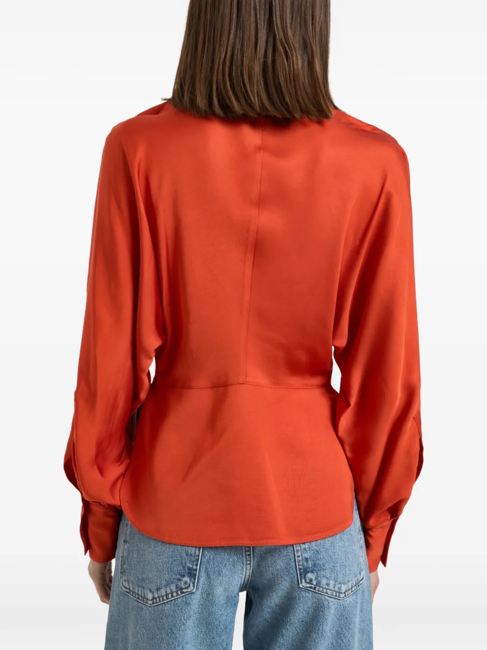  Iro Balloon-sleeve Shirt - Orange 