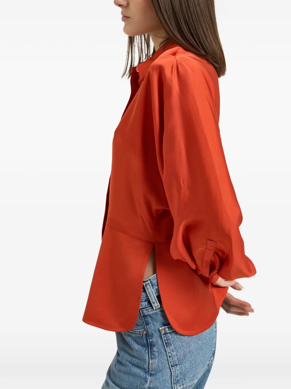 IRO Blouse met ballonmouwen Oranje