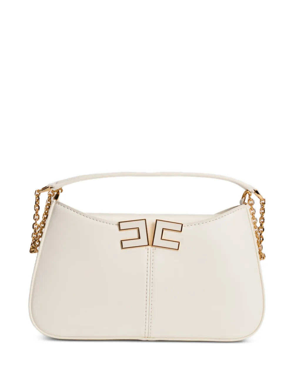 Elisabetta Franchi logo chain shoulder bag - Toni neutri