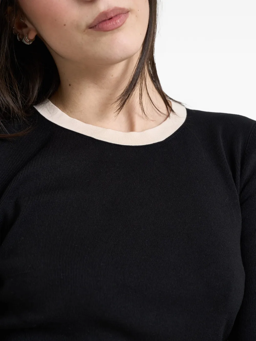 Elisabetta Franchi Trui met open rug Zwart