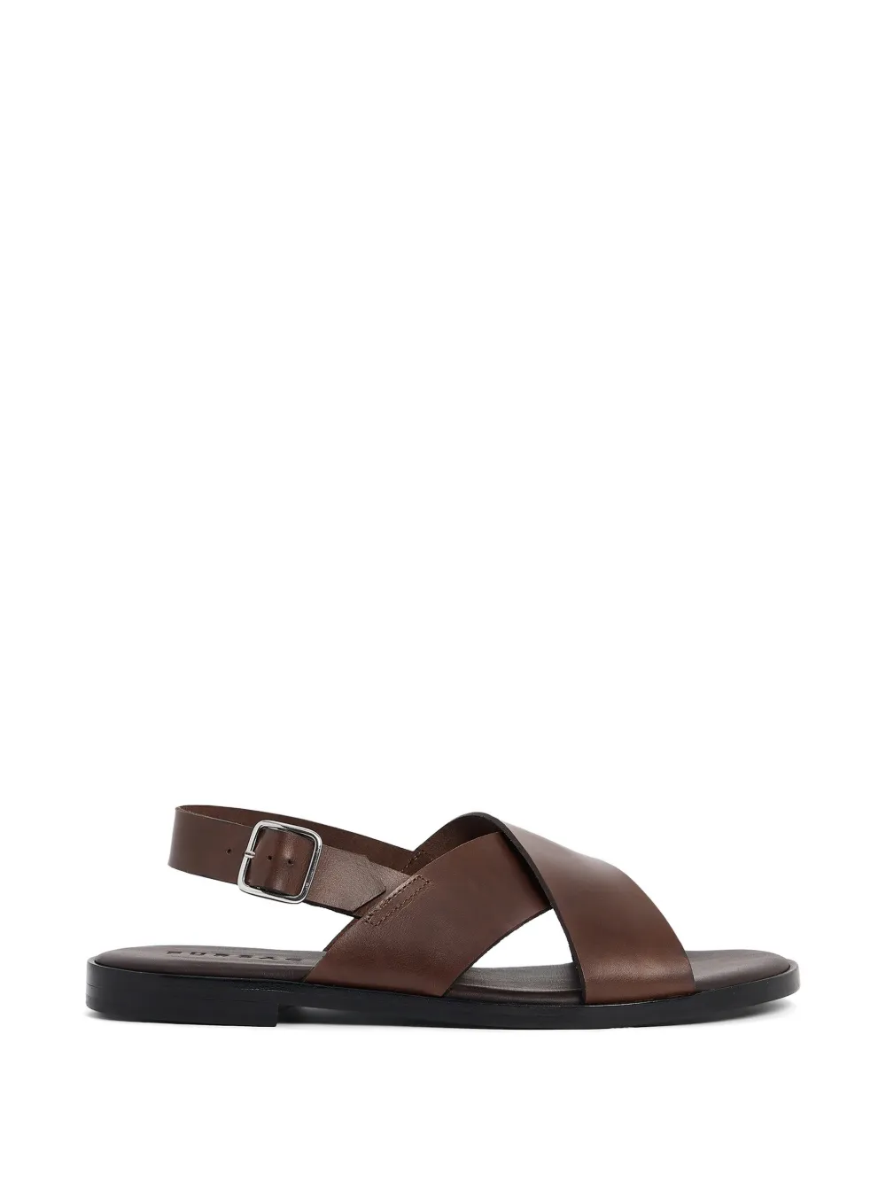 FURSAC crossover-strap leather sandals - Marrone