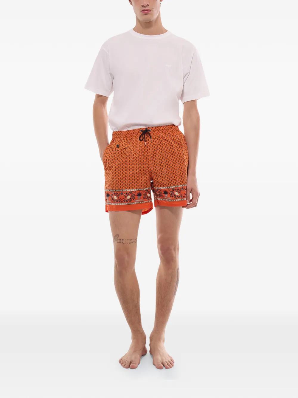 FURSAC Zwembroek met grafische print Oranje