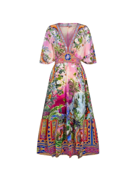 Camilla floral-print V-neck dress