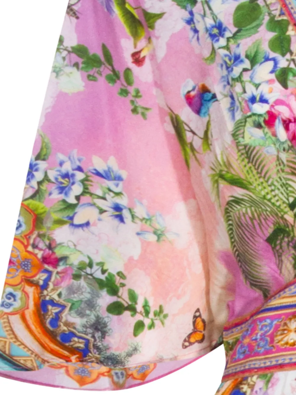 Camilla Jurk met V-hals en bloemenprint Roze