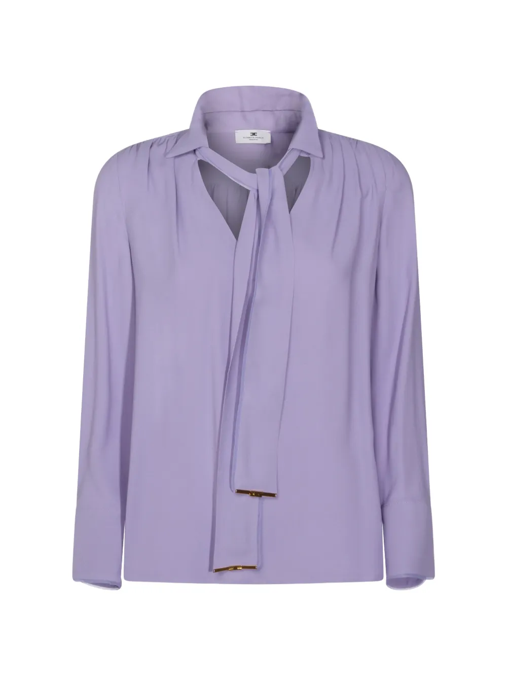 Elisabetta Franchi tie-detail long-sleeve blouse - Viola