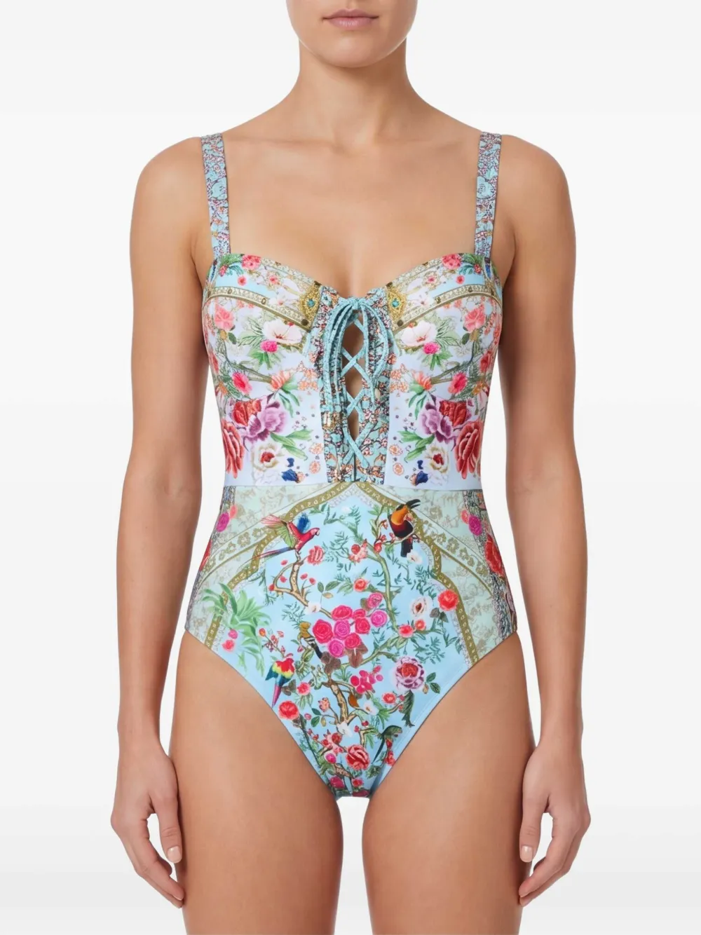 Camilla Sultans and Queens badpak met veters Blauw