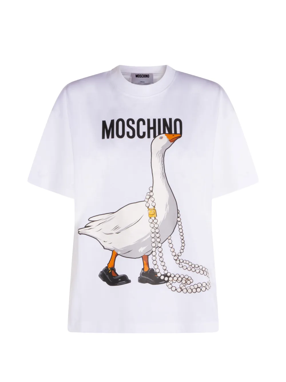 Moschino goose-print T-shirt - Weiß