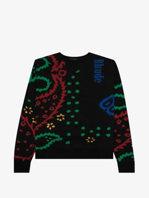 RHUDE bandana knit crewneck sweater