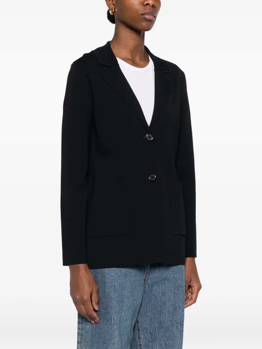  P.a.r.o.s.h. Notched Lapels Button Fastening Jacket - Blue 