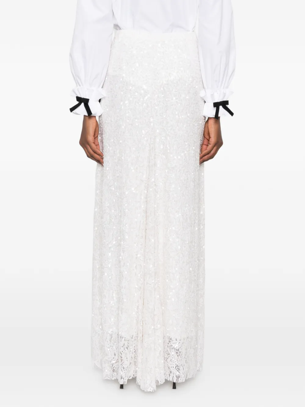 P.A.R.O.S.H. Maxi-rok met pailletten Wit
