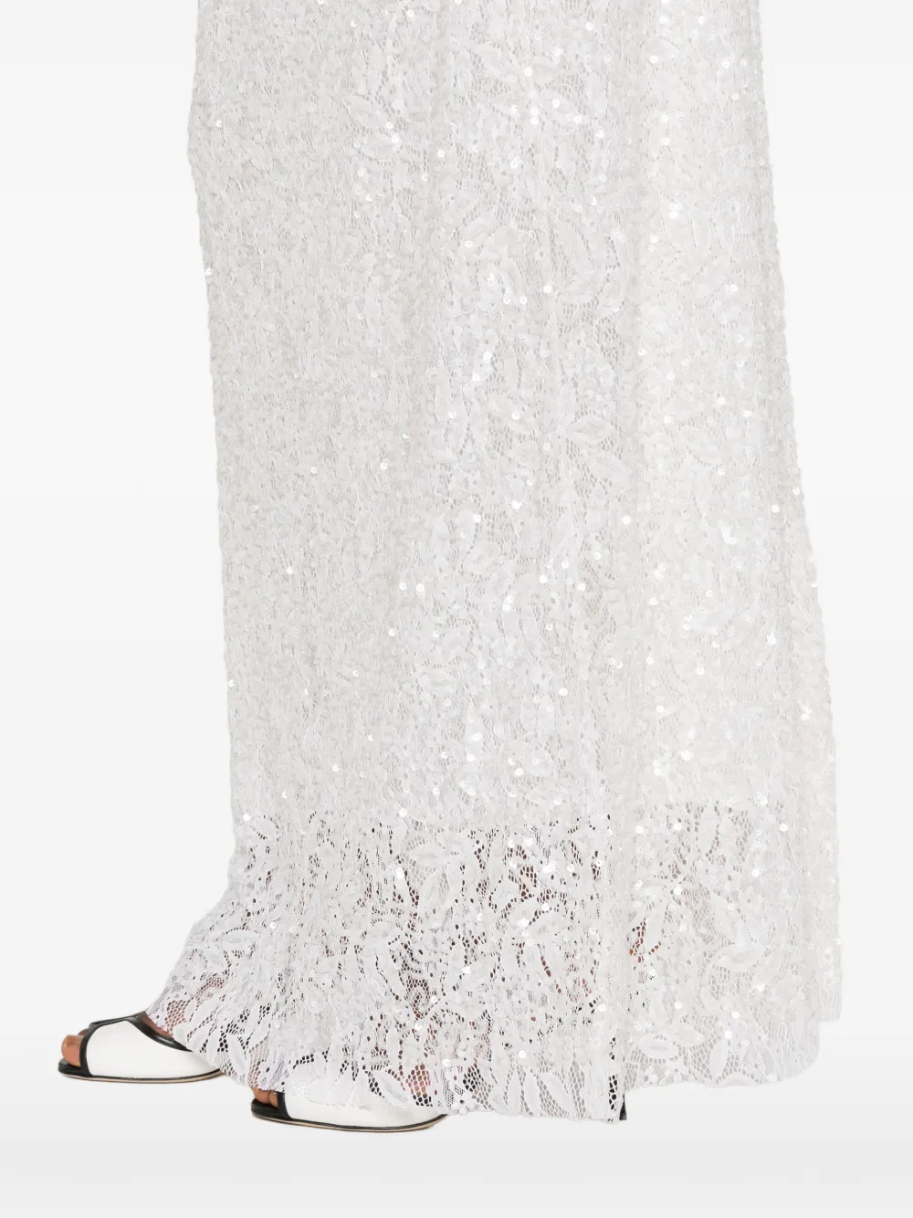 P.A.R.O.S.H. Maxi-rok met pailletten Wit