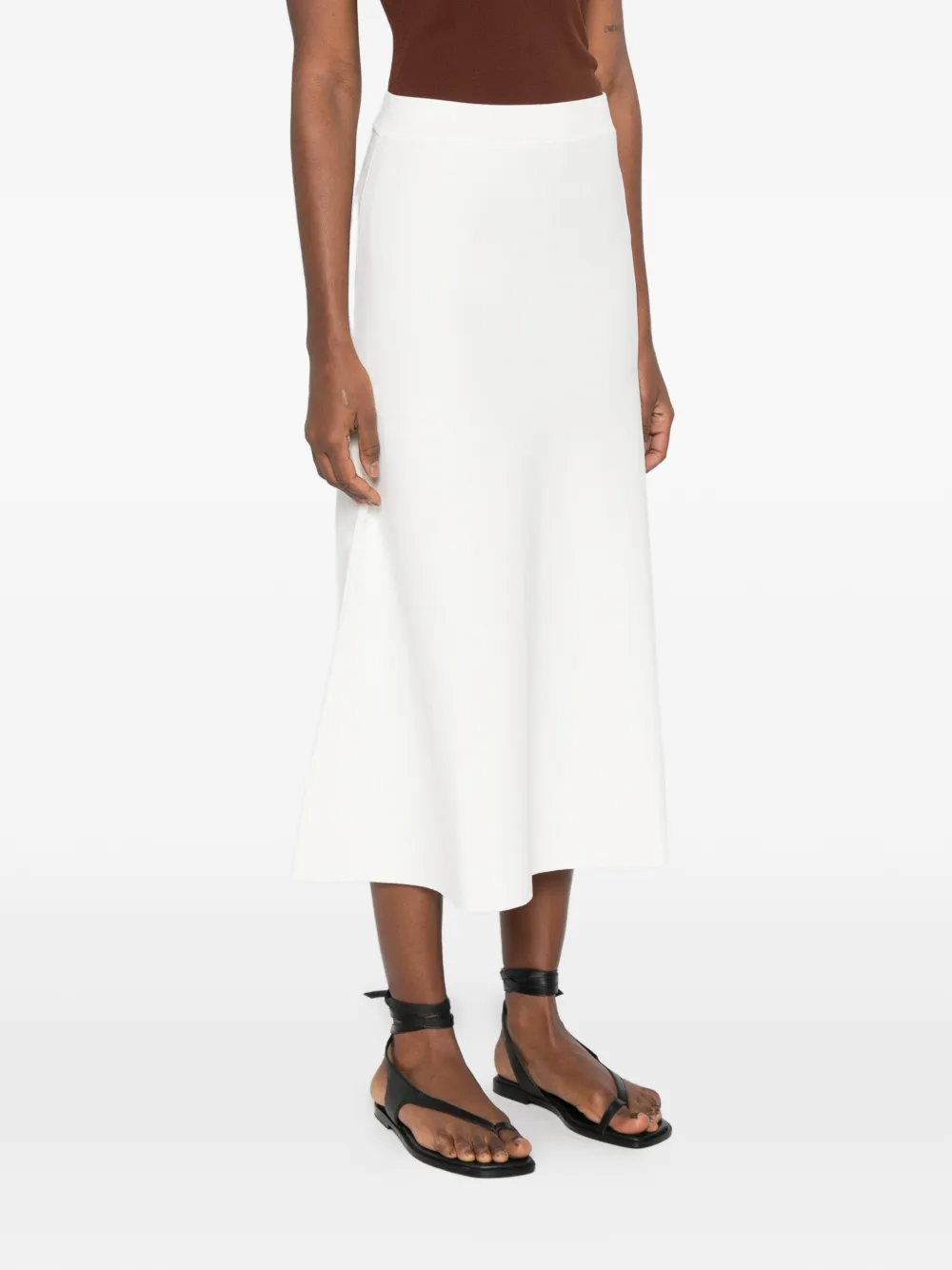  P.a.r.o.s.h. Elasticated-waistband Midi Skirt - White 