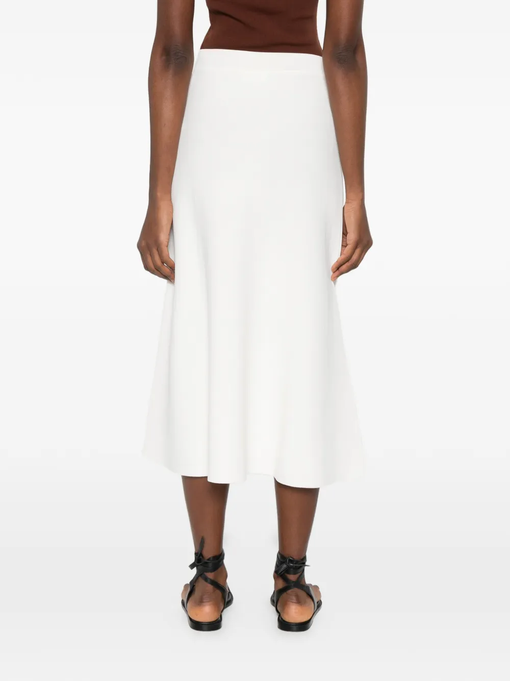 P.A.R.O.S.H. Midi-rok met elastische tailleband Wit