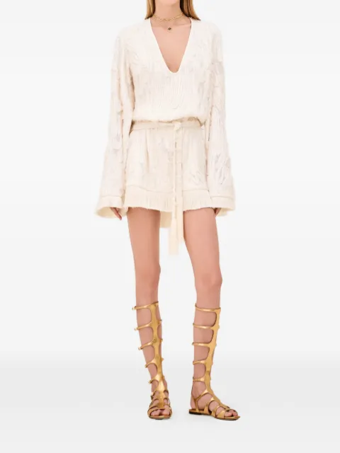 Alexis Jen fringed V-neck mini dress