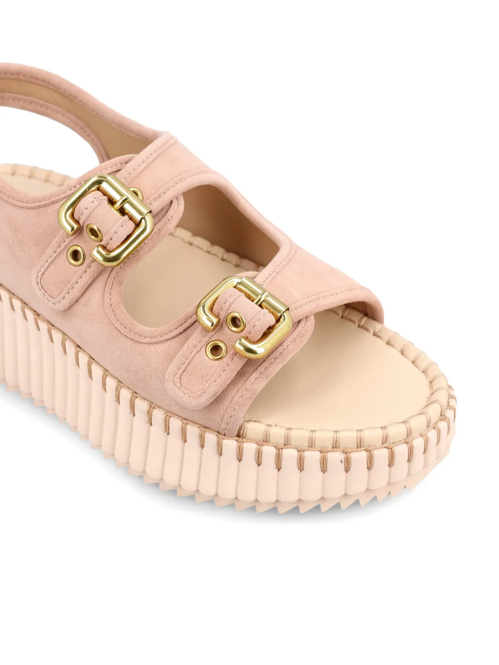 Chloé Sandalen met gesp en plateauzool Roze