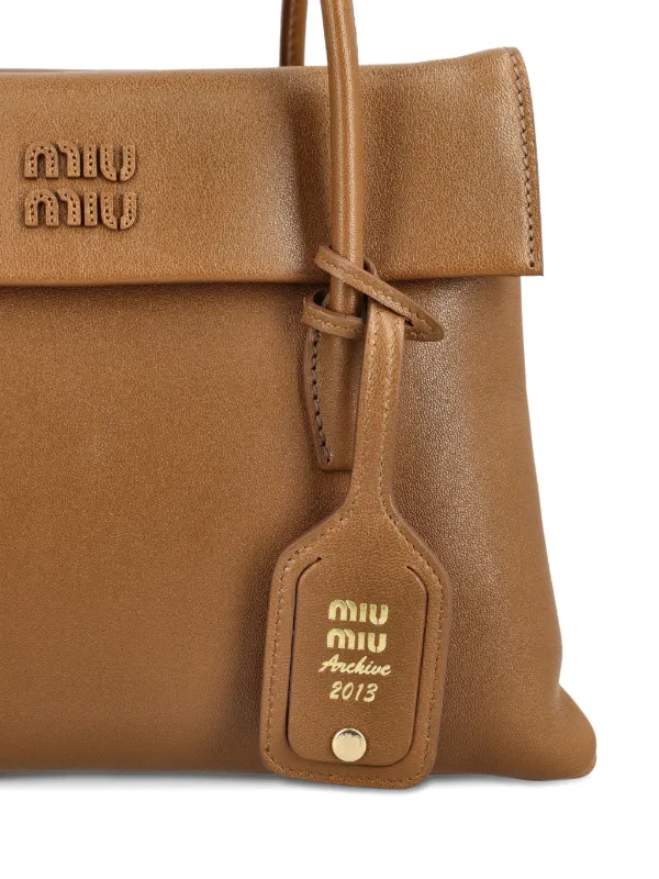 Miu Miu Solitaire Leather Tote Bag | Brown | FARFETCH