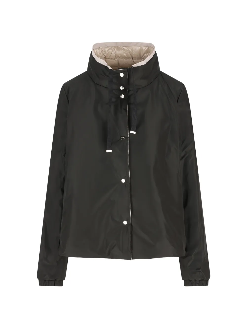 Herno drawstring high-neck jacket - Nero