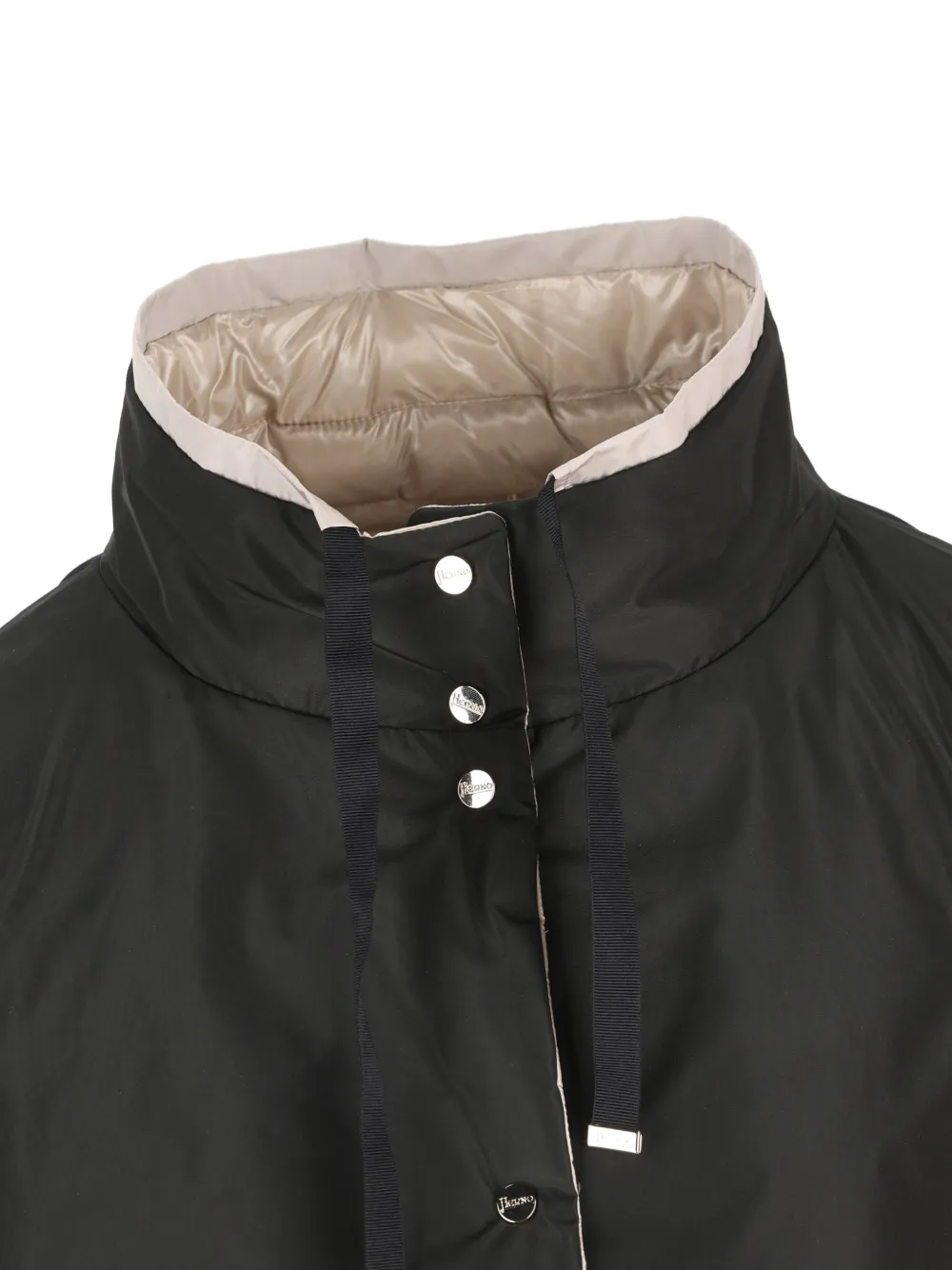  Herno Drawstring High-neck Jacket - Black 