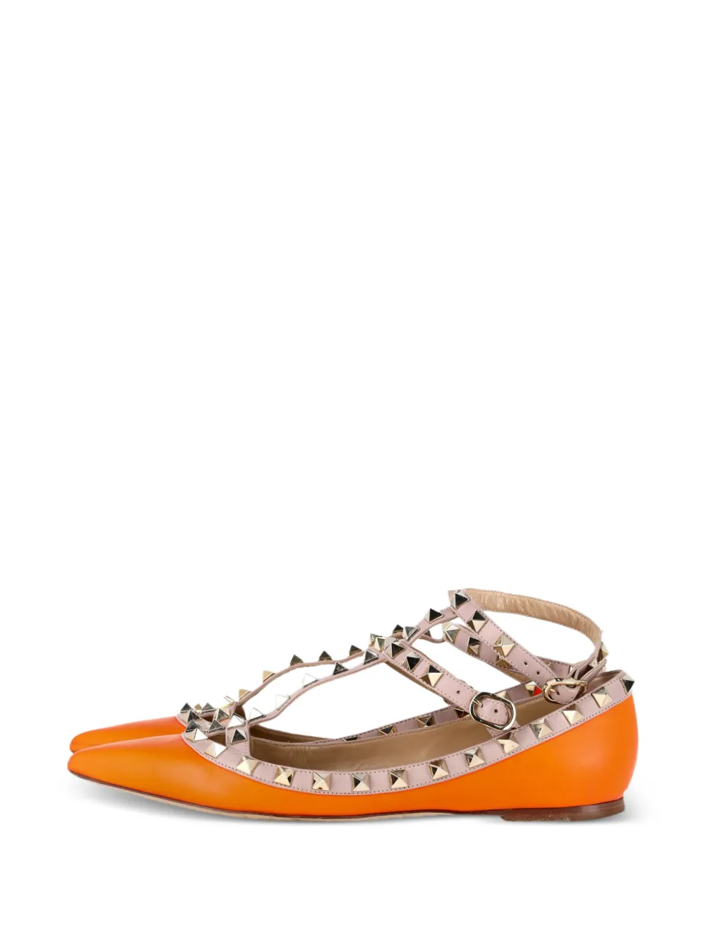 Rockstud Ankle Strap Ballet Flats
