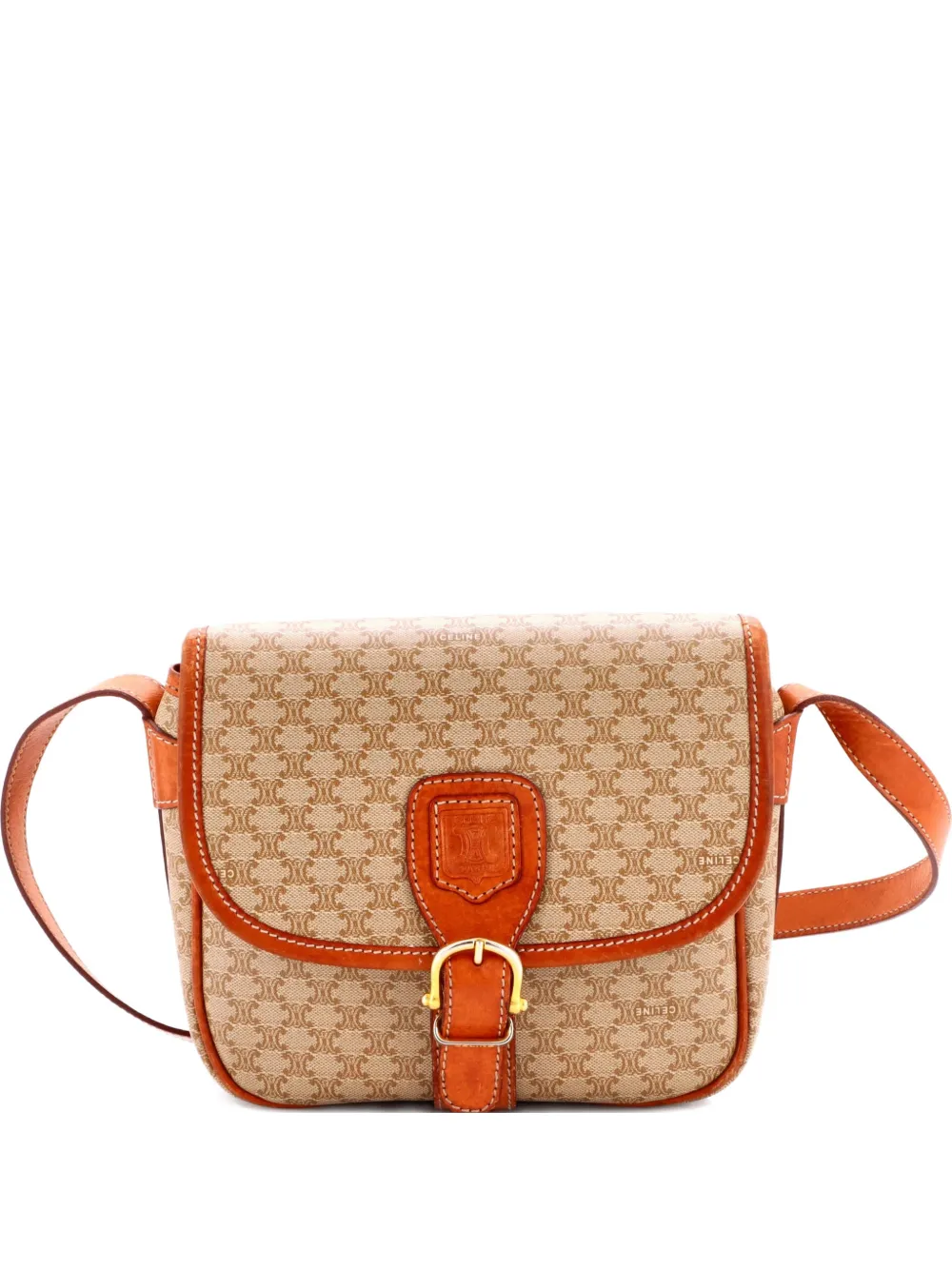 Celine Pre-Owned Borsa a tracolla piccola in tela cerata Macadam con battente - Toni neutri