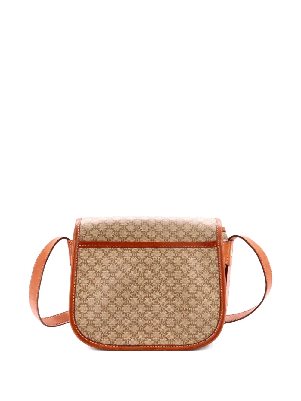  Celine Pre-owned Petit Sac à Bandoulière Vintage Saddle Flap Macadam En Toile Enduite - Tons Neutres 