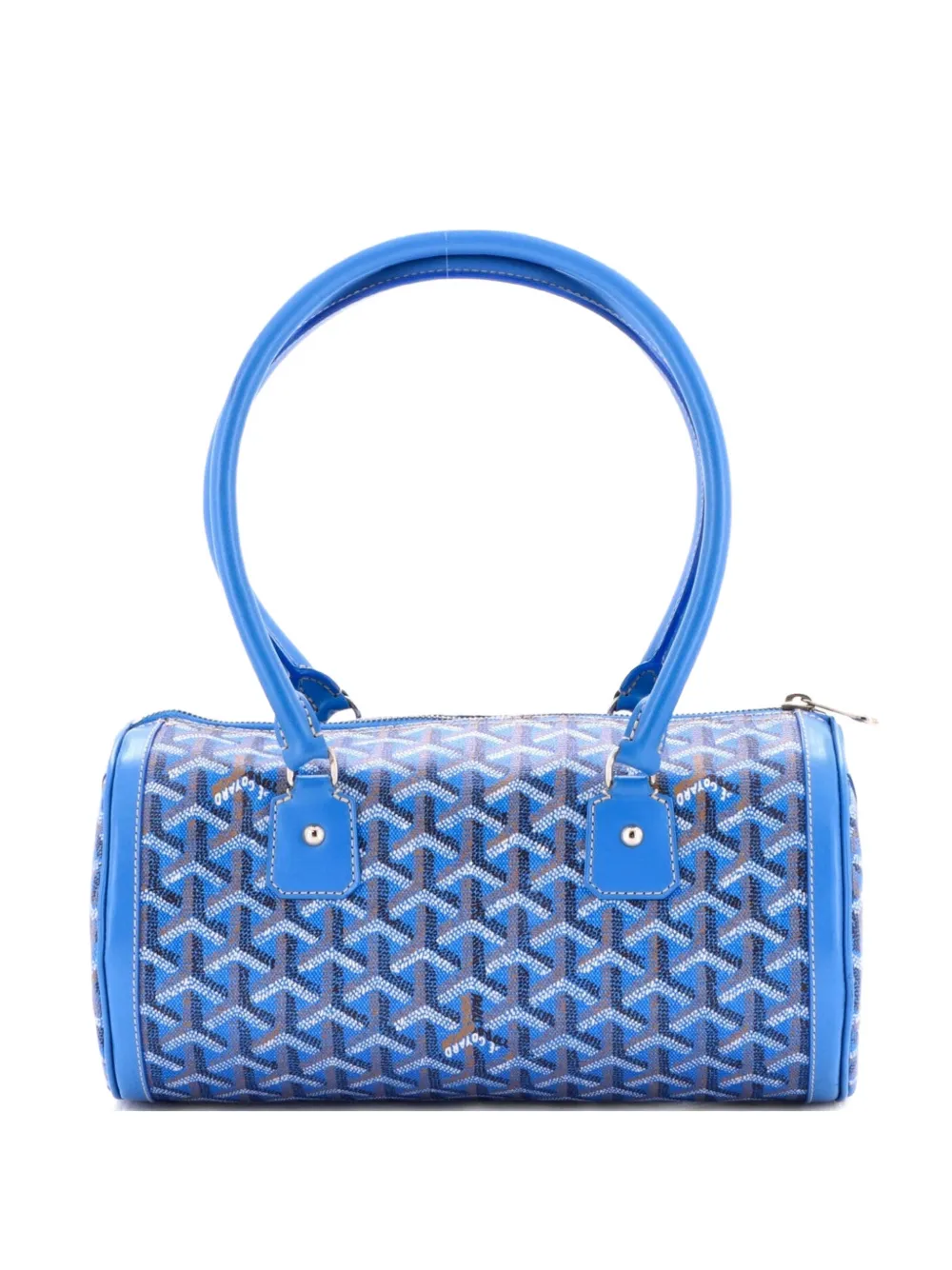 Pre-owned Goyard Kios Bag Coated Canvas Pm Satchel In Blue