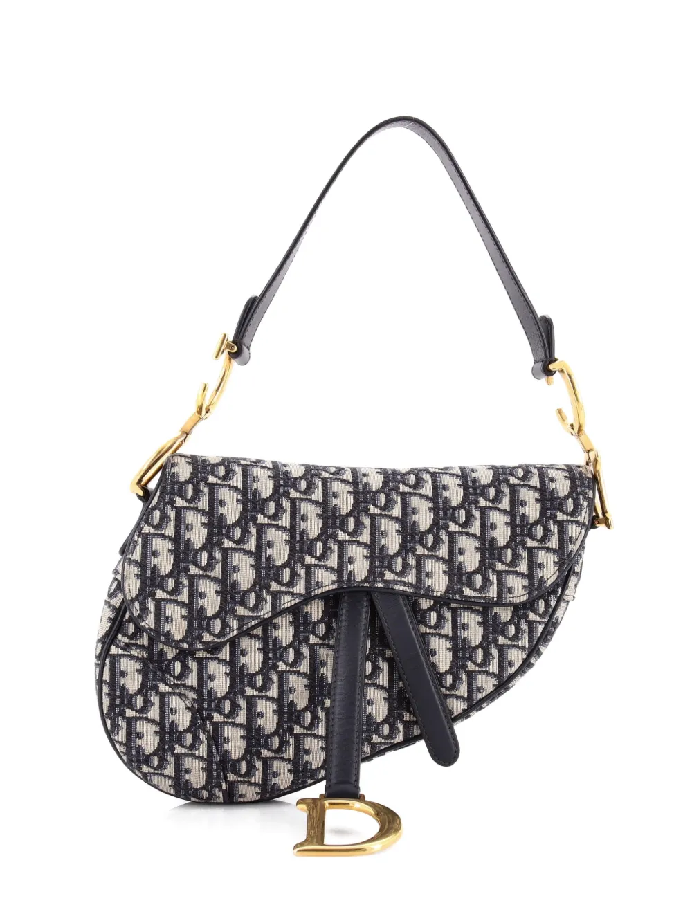 Christian Dior Pre-Owned Saddle Handbag Oblique Canvas Medium shoulder bag - Blu