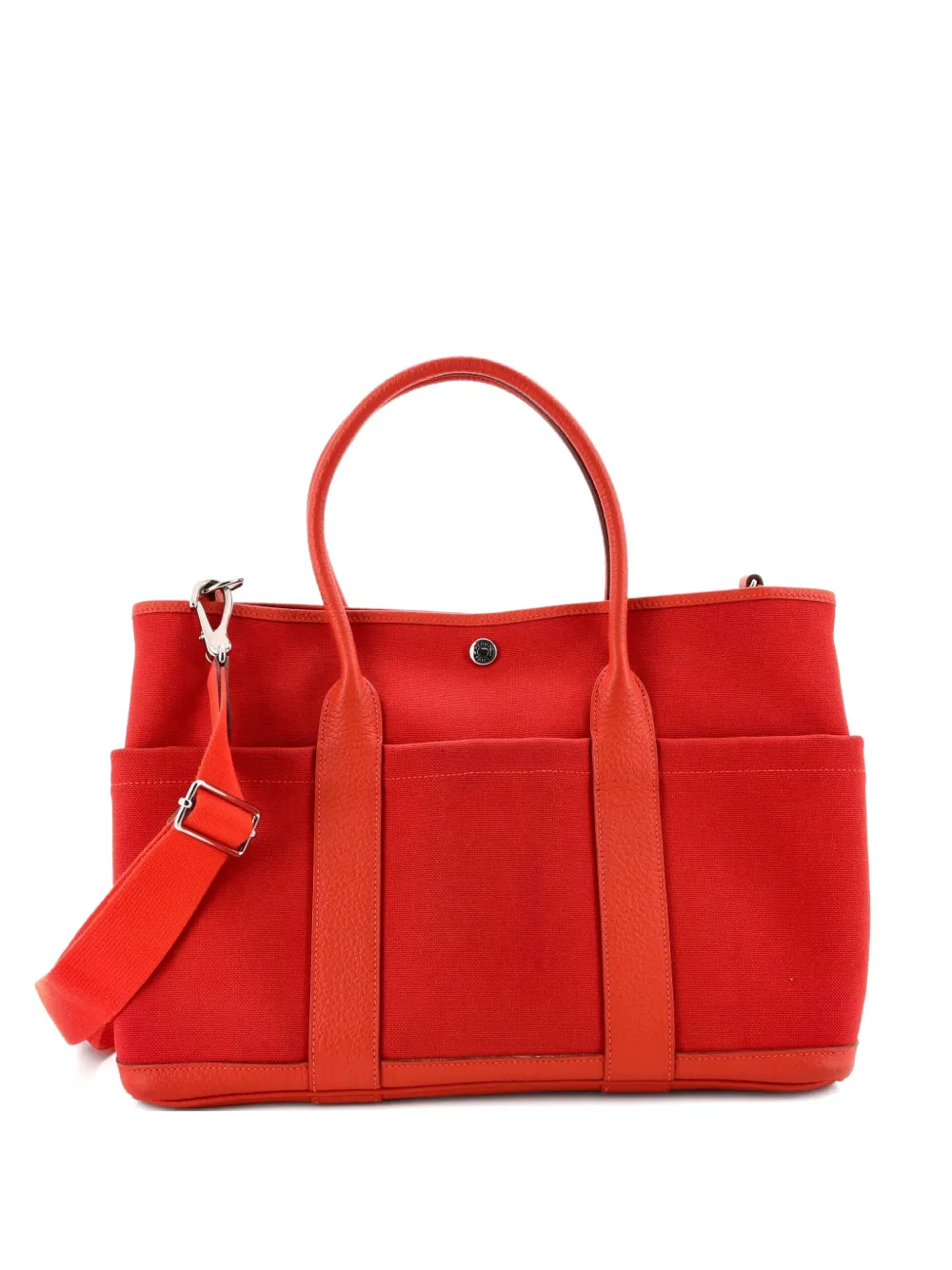 Hermès Pre-Owned Garden Party Pockets Toile and Leather 36 tote bag - Rosso