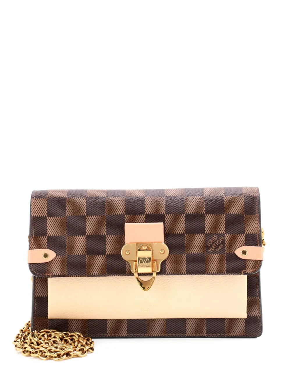 Louis Vuitton Pre-Owned Vavin Chain Wallet NM Damier with Leather crossbody bag - Marrone
