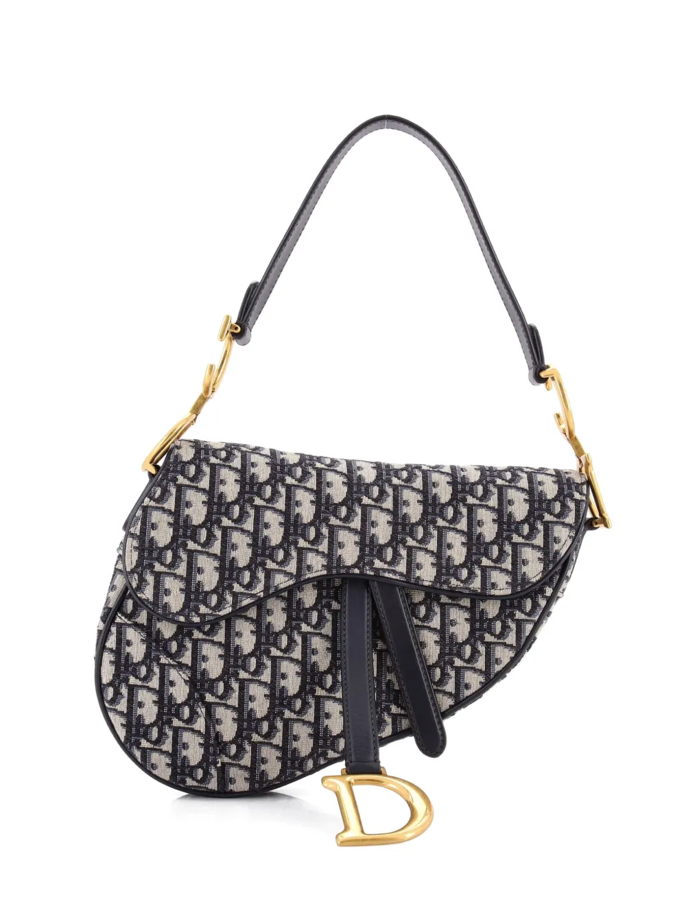 Christian Dior Pre-Owned Saddle Handbag Oblique Canvas Medium shoulder bag - Blau