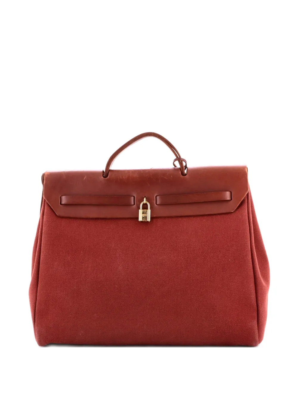 Hermès Pre-Owned Herbag Zip Leather and Toile 39 satchel - Marrone