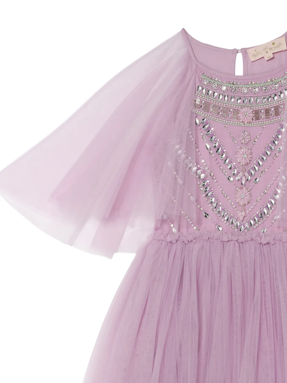 Lina Embellished Flutter Dress