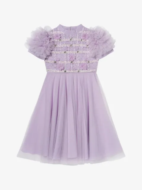 Tutu Du Monde Aria floral-applique ruffled dress